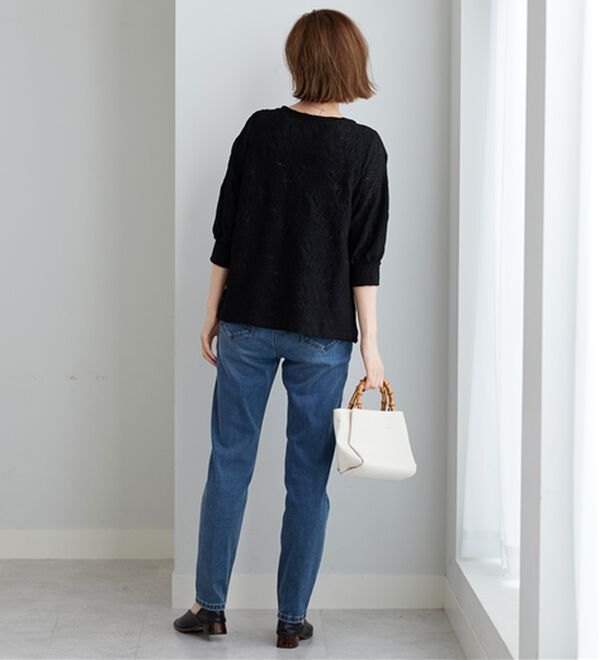 BELLUNA（ベルーナ）の「波柄シアージャカード素材カーディガン（ニットカーディガン）」｜詳細画像