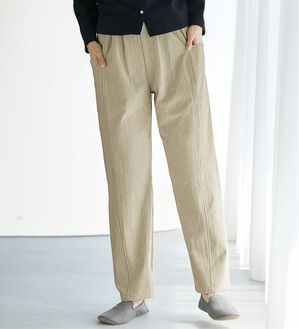 BELLUNA（ベルーナ）の「《ＨｕｇＲｅａｍコットン》セミカーブパンツ（フルレングスパンツ）」｜ベージュ