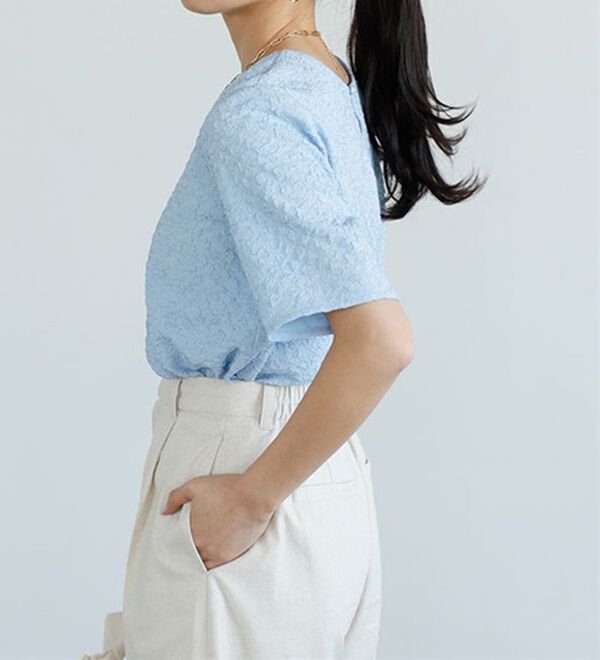 GeeRA（ジーラ）の「ふくれジャカードテクスチャーブラウス（ブラウス）」｜詳細画像