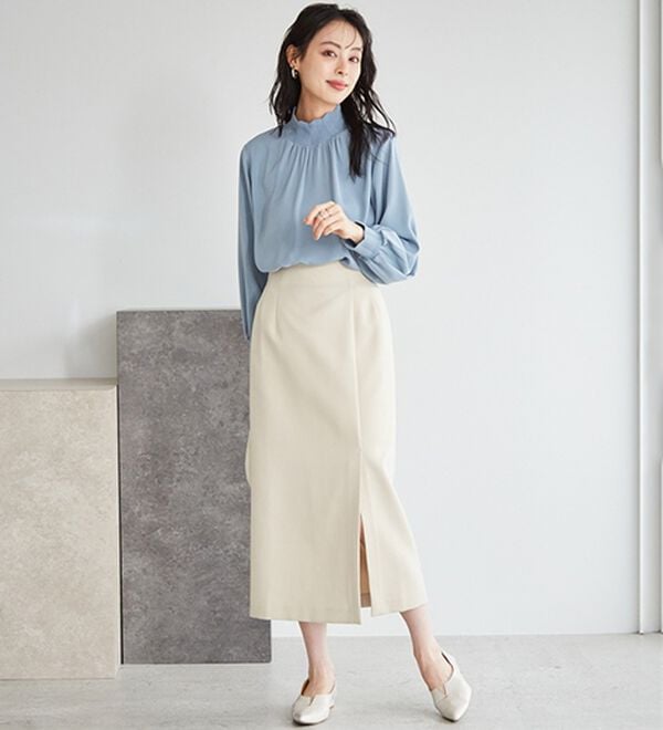 RANAN（ラナン）の「スカラップリブニット使いブラウス（ブラウス）」｜詳細画像