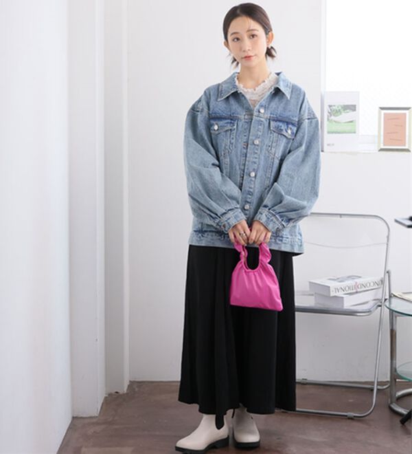 A HAPPY MARILYN（アハッピーマリリン）の「【Ｌ～８Ｌ】ゆったりシルエットのオーバーサイズデニムジャケット（その他ジャケット）」｜詳細画像