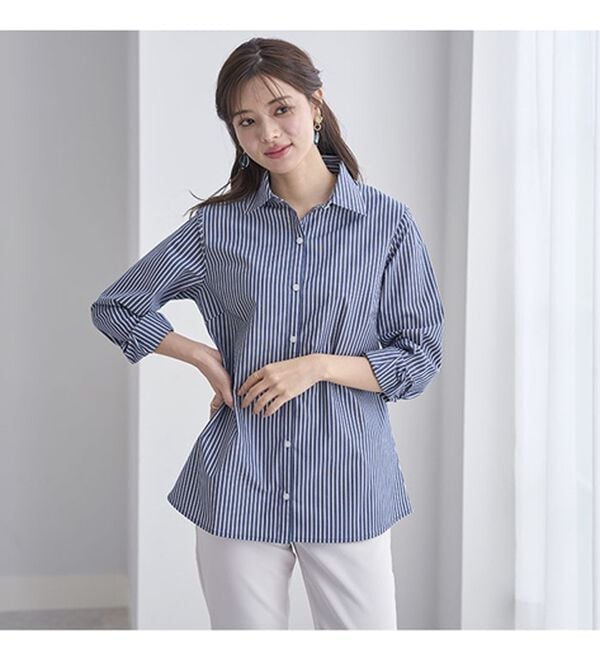 BELLUNA（ベルーナ）の「【選べる袖丈】洗える！ストレッチイージーケアシャツ（シャツ）」｜詳細画像