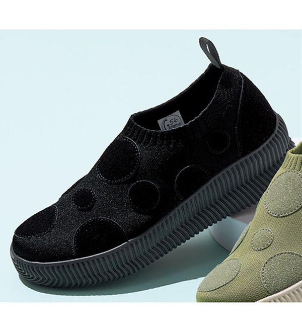 ルフラン（ルフラン）の「＜ゴムゴム＞厚底軽量ニットスニーカー（スニーカー）」｜ブラック