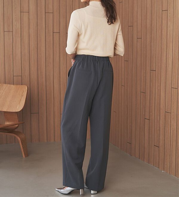 RANAN（ラナン）の「【選べる２丈】機能付！美脚シルエットセンタープレスワイドパンツ（フルレングスパンツ）」｜詳細画像