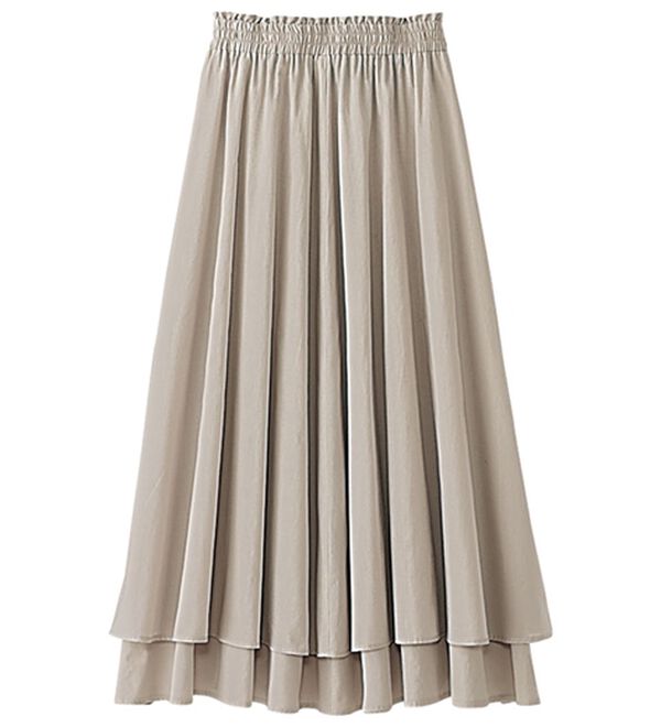 BELLUNA（ベルーナ）の「ふわりと揺れる綿素材フレアースカート（ロングスカート）」｜詳細画像