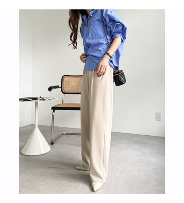 GeeRA（ジーラ）の「美脚魅せタックワイドスラックスパンツ（ワイドパンツ・ガウチョ）」｜詳細画像
