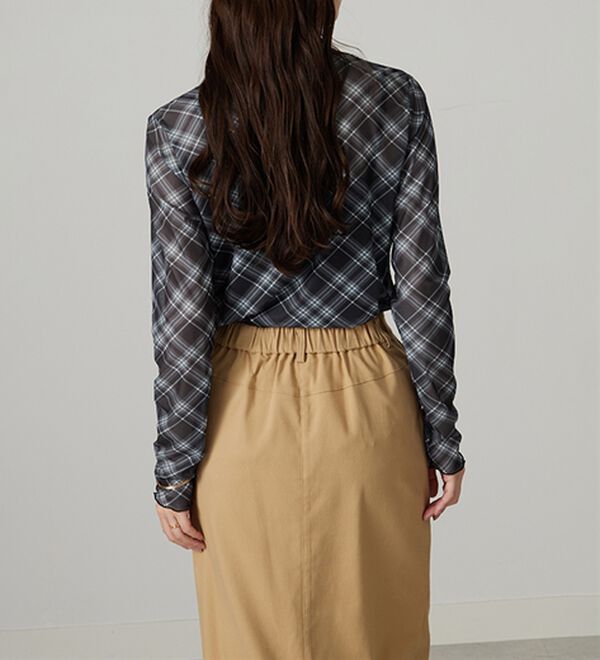 BELLUNA（ベルーナ）の「【重ね着インナー】シアー素材ハイネックインナープルオーバー（カットソー）」｜詳細画像