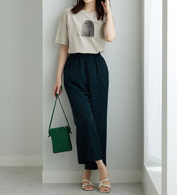 BELLUNA（ベルーナ）の「ヒンヤリ冷感！プリントワイドパンツ（ワイドパンツ・ガウチョ）」｜詳細画像