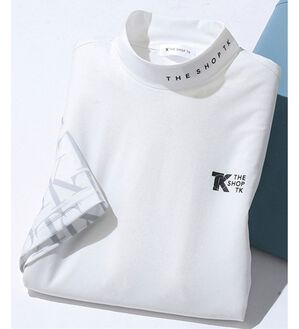 「＜ザ　ショップ　ティーケー＞接触冷感モックネックＴシャツ（メンズＴシャツ）」｜ホワイト
