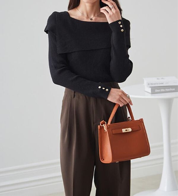 RANAN（ラナン）の「アシメオフショルリブニット（ニット・セーター）」｜詳細画像