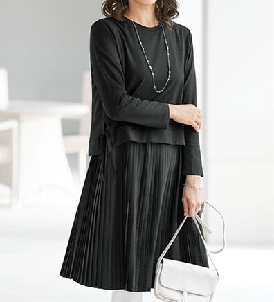 BELLUNA（ベルーナ）の「プリーツ使いワンピースアンサンブル（アンサンブル）」