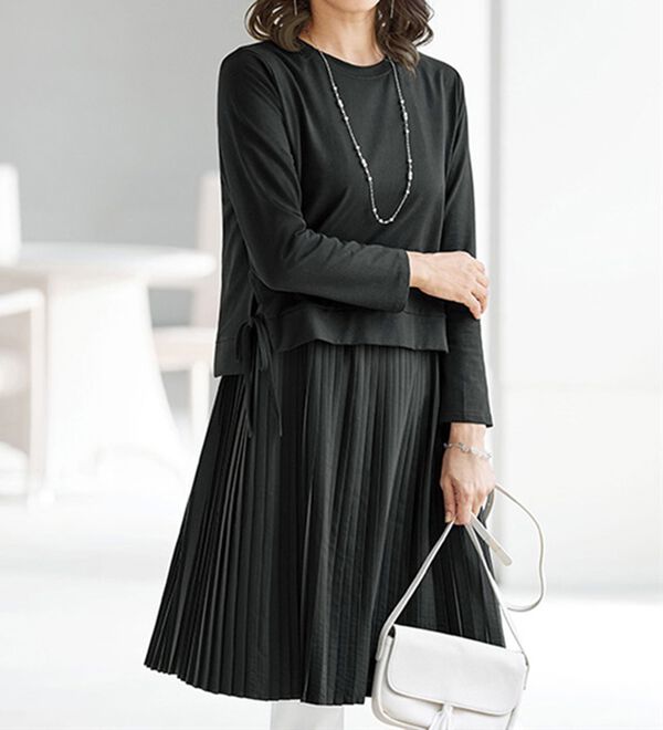 BELLUNA（ベルーナ）の「プリーツ使いワンピースアンサンブル（アンサンブル）」｜詳細画像