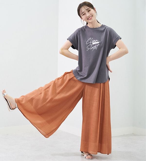 BELLUNA（ベルーナ）の「スカート見えシアーワイドスカーチョ（フルレングスパンツ）」｜詳細画像