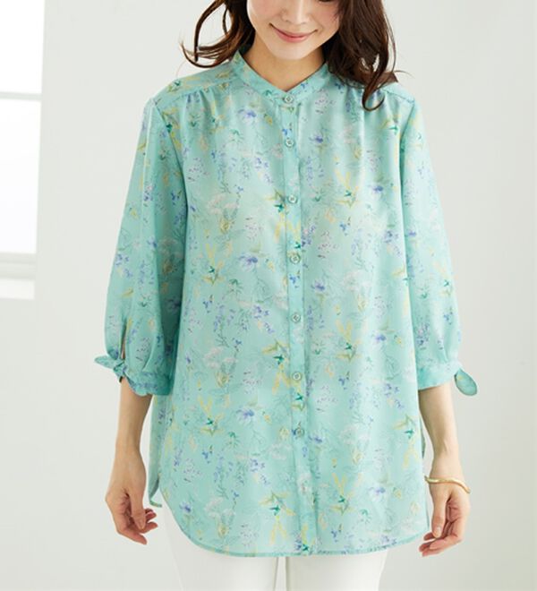 BELLUNA（ベルーナ）の「涼感柔らか袖リボンチュニック（チュニック）」｜詳細画像