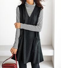 BELLUNA（ベルーナ）の「杢調素材ポケットデザインジャンパードレス（ジャンパースカート）」