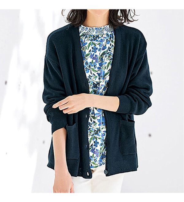 BELLUNA（ベルーナ）の「抗菌防臭で爽やか！あぜ編ニットカーディガン（ニットカーディガン）」｜詳細画像