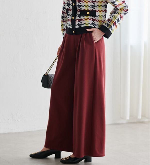 RANAN（ラナン）の「柔らかあったか！裏起毛ロングフレアガウチョパンツ（フルレングスパンツ）」｜詳細画像