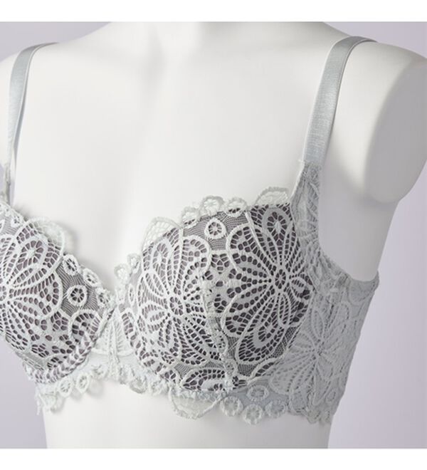 YU'NOW（ユナウ）の「レーシー脇高スッキリブラ＆ショーツ　～配色カラー～（ブラジャー＆ショーツセット）」｜詳細画像