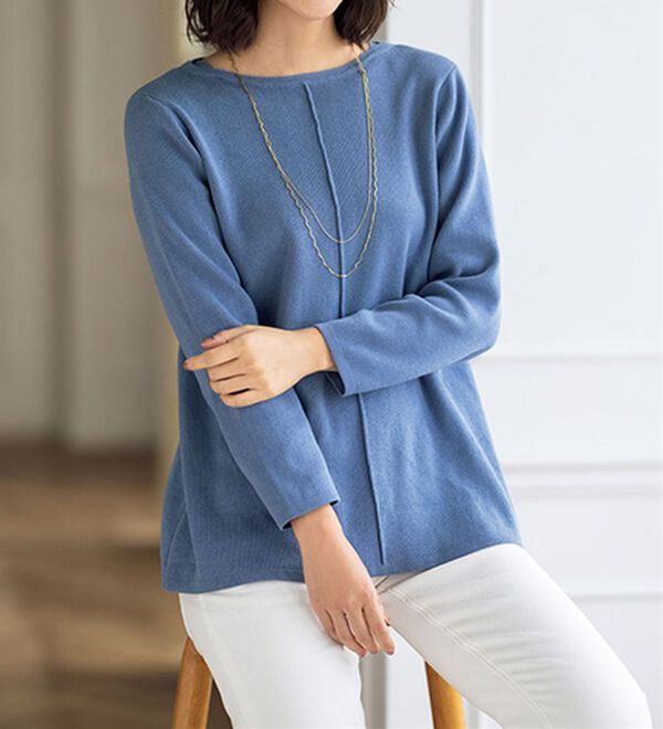 ルフラン（ルフラン）の「【３色組】綿１００％！美人見えニットプルオーバー（ニット・セーター）」｜詳細画像