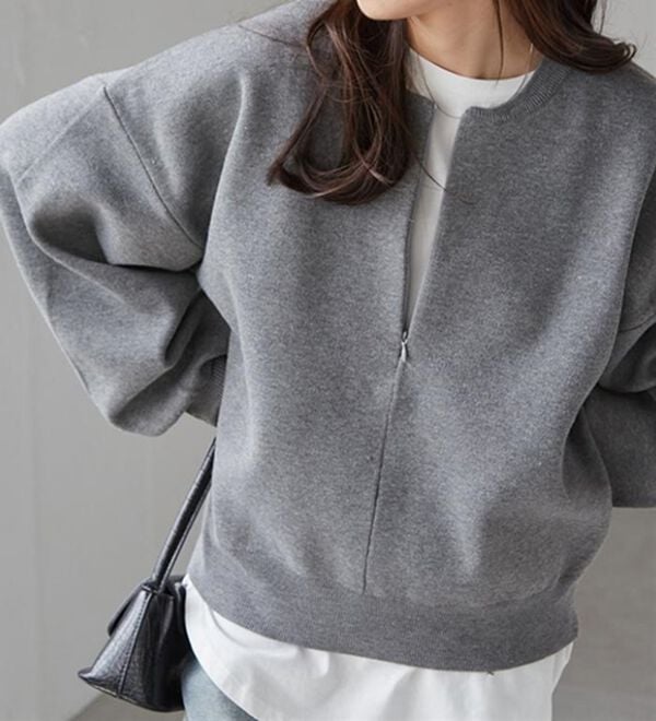 RANAN（ラナン）の「ハーフジップスウェットライクニット（ニット・セーター）」｜詳細画像