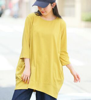 A HAPPY MARILYN（アハッピーマリリン）の「【Ｍ～８Ｌ】長袖・七分袖・半袖 コクーン シルエット チュニック（チュニック）」｜詳細画像