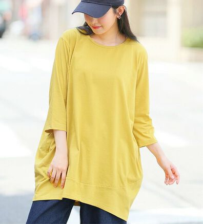 A HAPPY MARILYN（アハッピーマリリン）の「【Ｍ～８Ｌ】長袖・七分袖・半袖 コクーン シルエット チュニック（チュニック）」