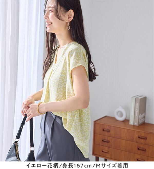 Viola e Viola（ヴィオラ エ ヴィオラ）の「さらさらＥＡＳＹスキッパーフレンチスリーブブラウス（ブラウス）」｜詳細画像