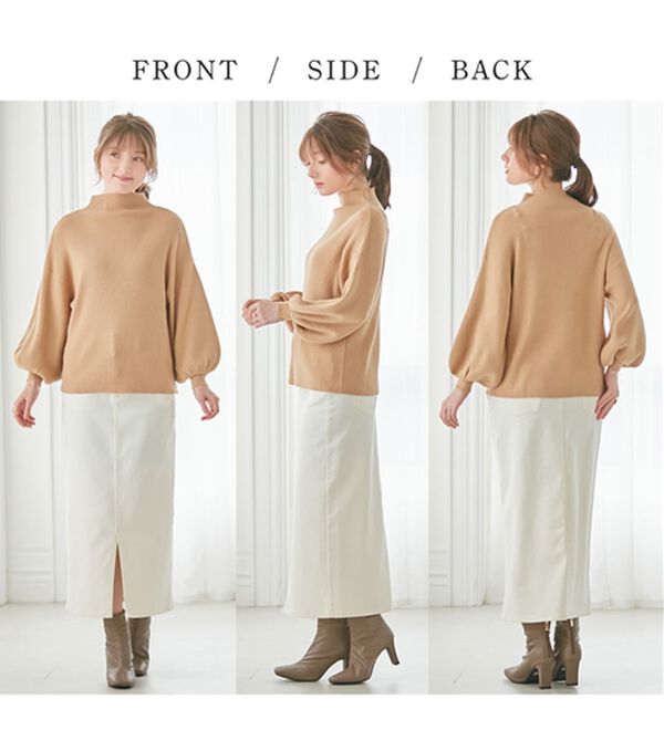 alotta（アロッタ）の「もっちりパフ袖リブニット（ニット・セーター）」｜詳細画像