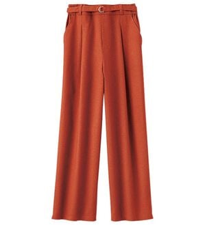 BELLUNA（ベルーナ）の「レーヨン麻入りゆったりテーパードパンツ（テーパードパンツ）」｜テラコッタ