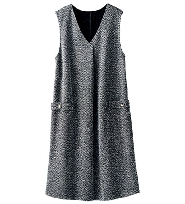 BELLUNA（ベルーナ）の「ツイード調タック使いジャンパースカート（チュニックワンピース）」｜詳細画像