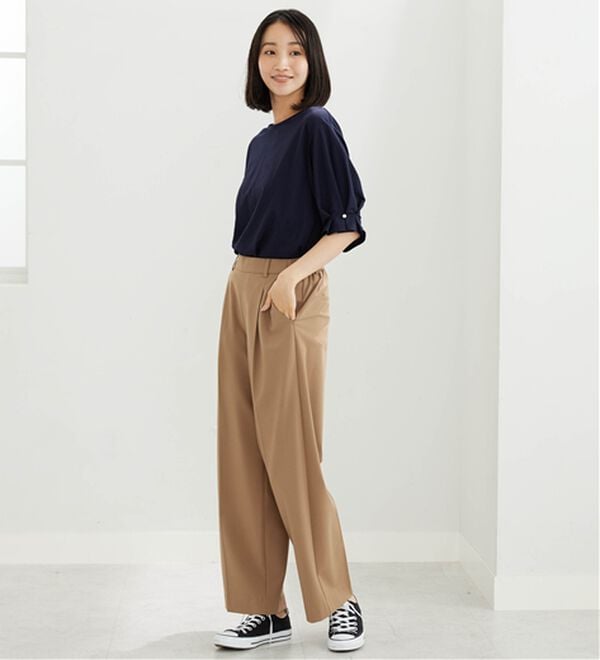 BELLUNA（ベルーナ）の「【接触冷感】涼感素材袖パールデザインプルオーバー（カットソー）」｜詳細画像