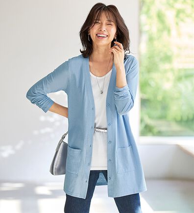 BELLUNA（ベルーナ）の「強撚綿１００％ベーシックカーディガン（その他カーディガン）」