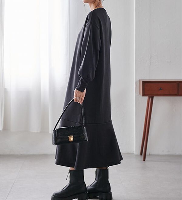 RANAN（ラナン）の「＜ＨＩＧＨ　ＳＰＥＣ＞毛玉になりにくい！ペプラムデザインワンピース（その他ワンピース）」｜詳細画像