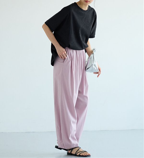 BELLUNA（ベルーナ）の「さらっと肌離れ！ひんやりカーブパンツ（ワイドパンツ・ガウチョ）」｜詳細画像