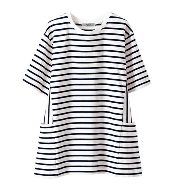 BELLUNA（ベルーナ）の「サイドポケット使いボーダー柄チュニック（チュニック）」｜詳細画像