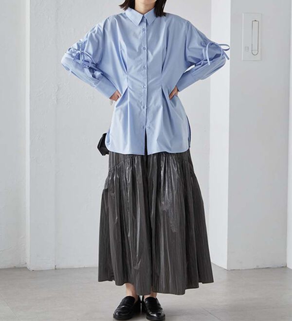 RANAN（ラナン）の「ウエストタック袖リボンシャツ（シャツ）」｜詳細画像