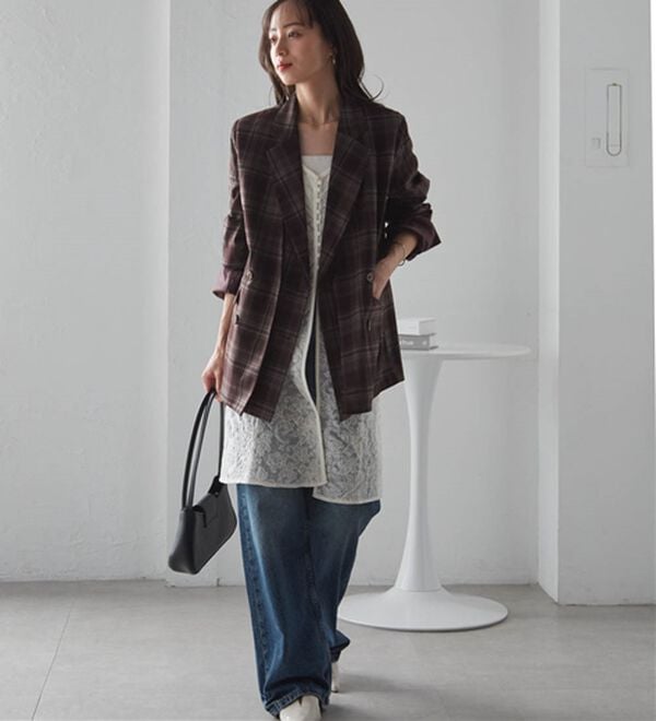 RANAN（ラナン）の「レイヤードデザインダブルジャケット（テーラードジャケット）」｜詳細画像