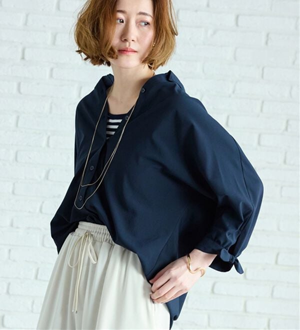 BELLUNA（ベルーナ）の「【吸水速乾】イージーケア！袖リボンシャツチュニック（チュニック）」｜詳細画像