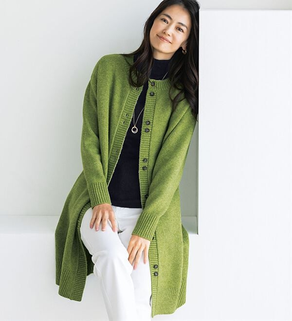 BELLUNA（ベルーナ）の「メランジ調ボタンデザインニットカーディガン（ニットカーディガン）」｜詳細画像