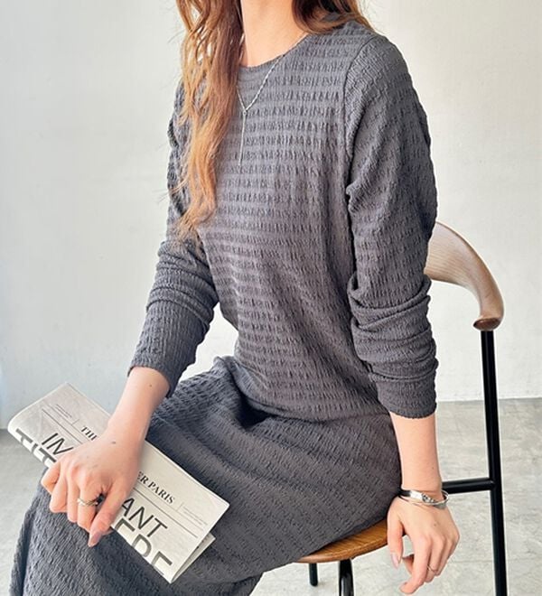 GeeRA（ジーラ）の「全骨格対応！ネックジャガードワンピ―ス（カットソーワンピース）」｜詳細画像