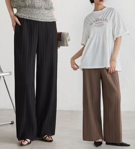 RANAN（ラナン）の「【セルフカットOK】ひんやりセミワイドプリーツパンツ（フルレングスパンツ）」