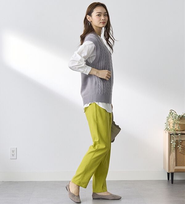 BELLUNA（ベルーナ）の「綿１００％やわらかゆるパンツ（フルレングスパンツ）」｜詳細画像