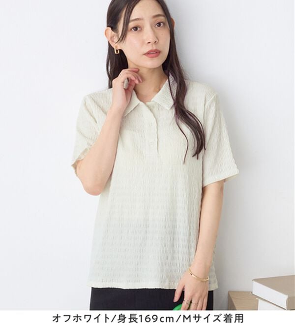 Viola e Viola（ヴィオラ エ ヴィオラ）の「ポコポコ素材ポロトップス（カットソー）」｜詳細画像