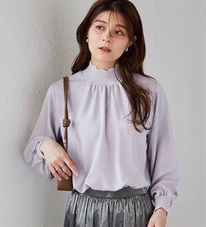 RANAN（ラナン）の「スカラップリブニット使いブラウス（ブラウス）」｜ライラック
