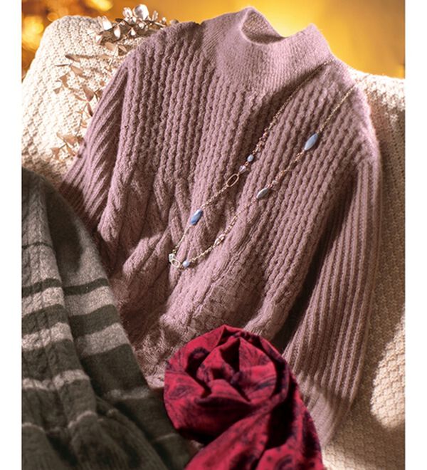 ルフラン（ルフラン）の「日本製ベビーアルパカ１００％編地セーター（ニット・セーター）」｜詳細画像