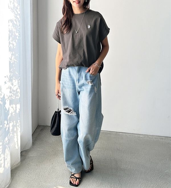 GeeRA（ジーラ）の「【新色追加】【ＵＳ．ＰＯＬＯ．ＡＳＳＮ】綿100％フレンチスリーブＴシャツ（Tシャツ）」｜詳細画像