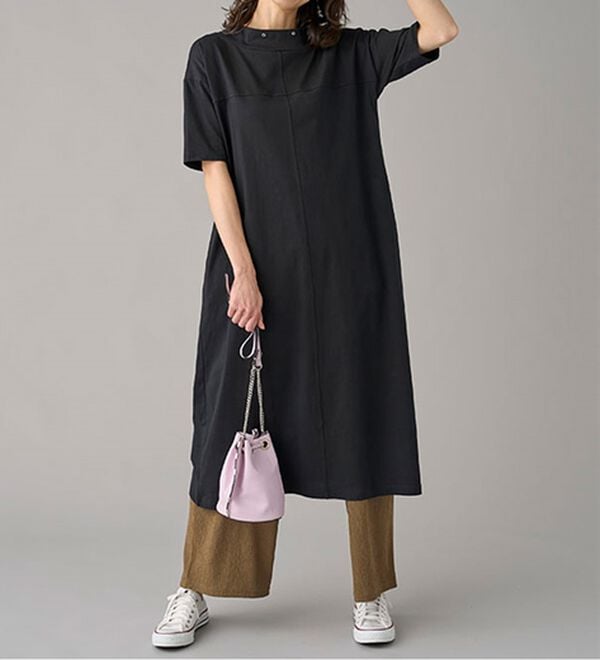 BELLUNA（ベルーナ）の「ひんやリッチコットン大人のワンピース（カットソーワンピース）」｜詳細画像