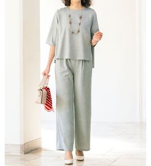 ルフラン（ルフラン）の「さらり涼やかバックデザインセットアップ（その他スーツ）」｜グレー系