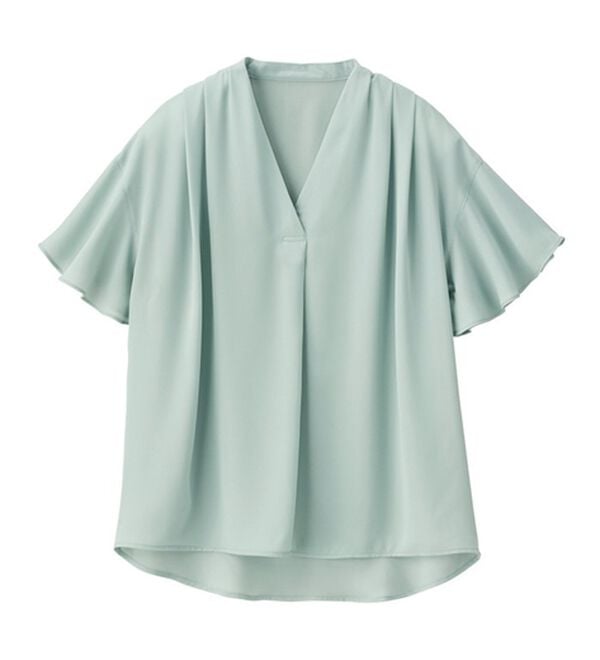 GeeRA（ジーラ）の「サラサラ涼しい！着やせも叶うフレアー袖ブラウス（ブラウス）」｜詳細画像