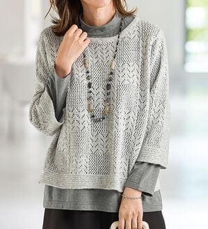 BELLUNA（ベルーナ）の「透かし柄ニットプルオーバーアンサンブル（アンサンブル）」｜詳細画像